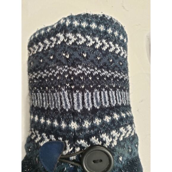 $Muk luk blue Nordic boot native tribal sweater midcalf button cozy womens sz 8 - Picture 5 of 7